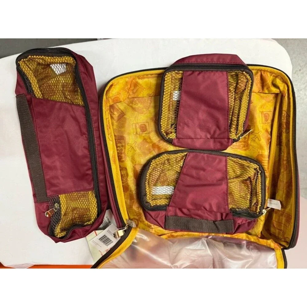 Samantha brown slimline packing cube 4 piece set burgundy